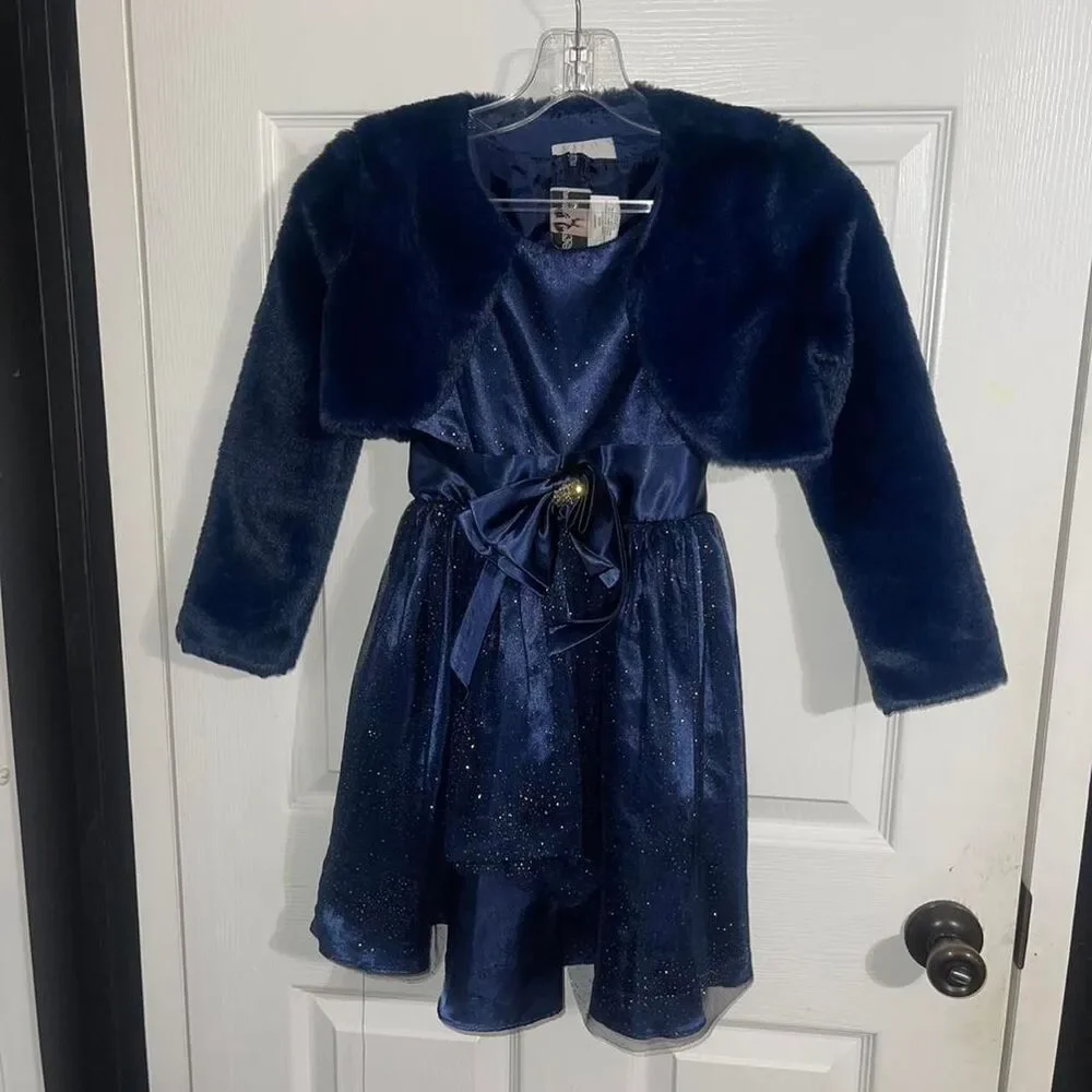 Rare-editions Girl's Formal Holiday Dress & Jacket Size 8